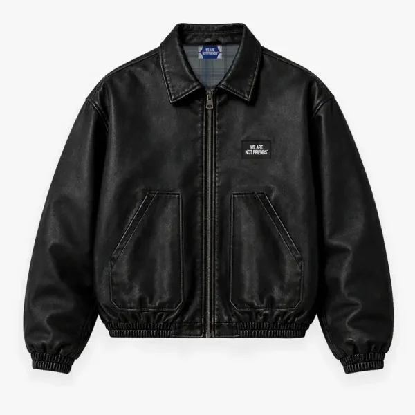 We Are Not Friends Boxy PU Jacket (1)