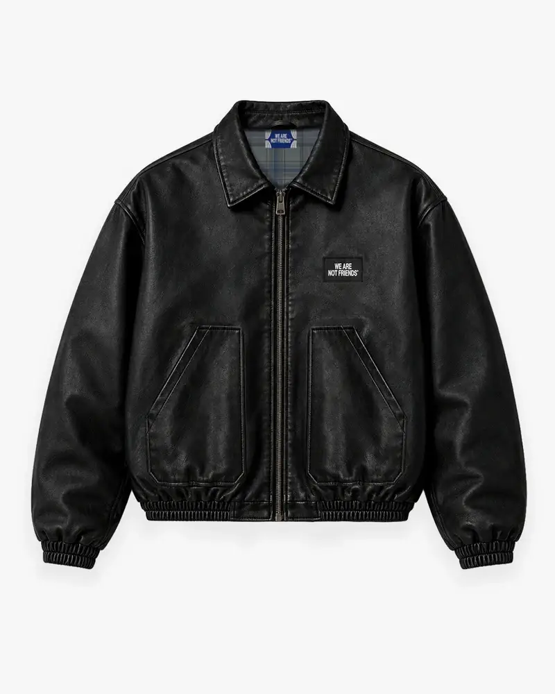 We Are Not Friends Boxy PU Jacket (1)