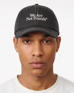 We Are Not Friends Typo Hat Black (2)